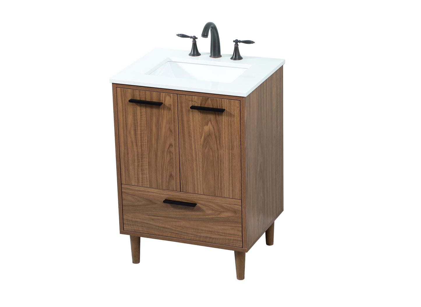 24 inch Single Bathroom Vanity in Walnut Brown - BC4002434WB