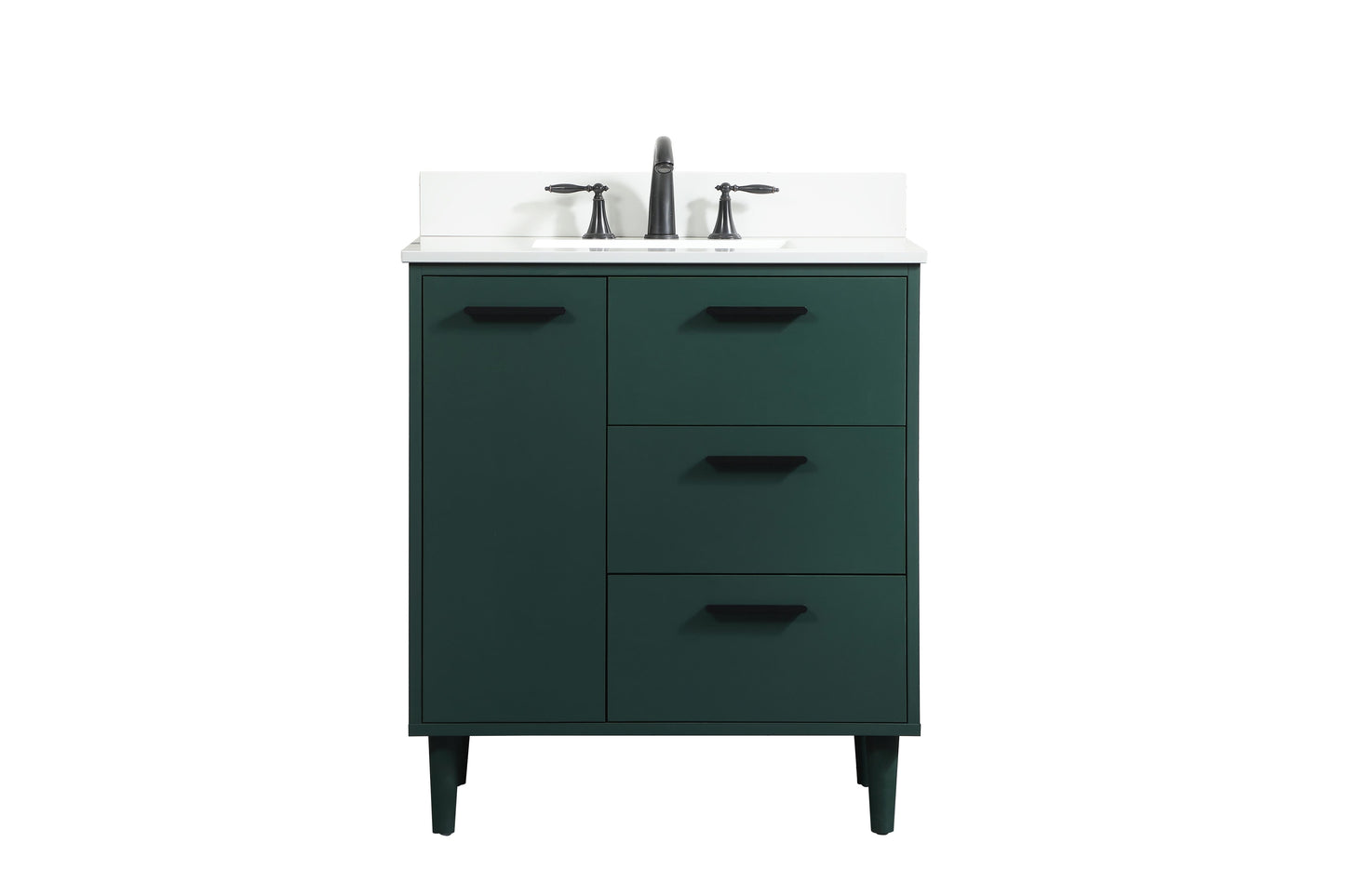 30 inch Bathroom Vanity in Green with backsplash