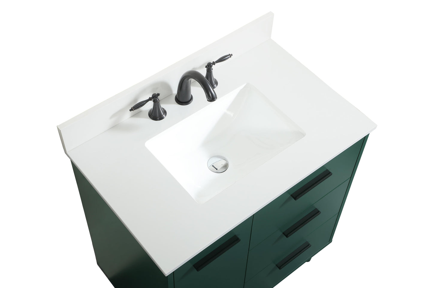 30 inch Bathroom Vanity in Green with backsplash