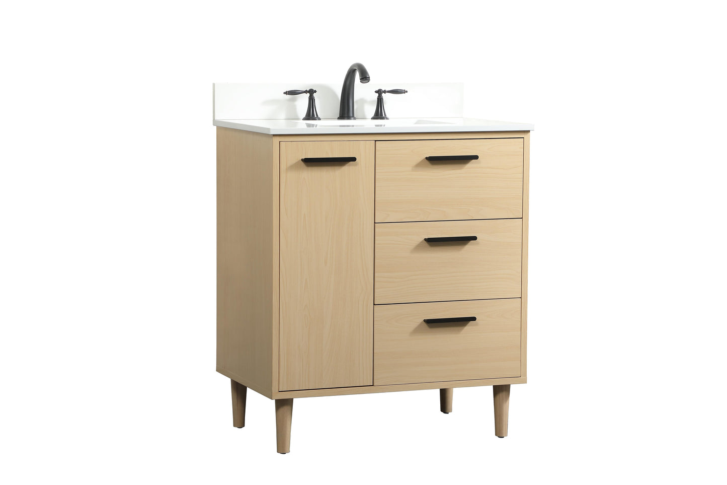 30 inch Bathroom Vanity in Maple with backsplash