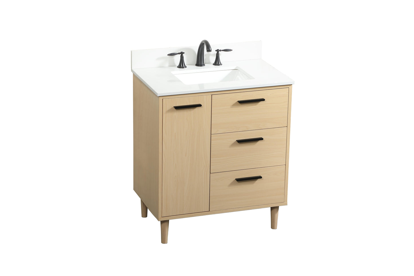 30 inch Bathroom Vanity in Maple with backsplash