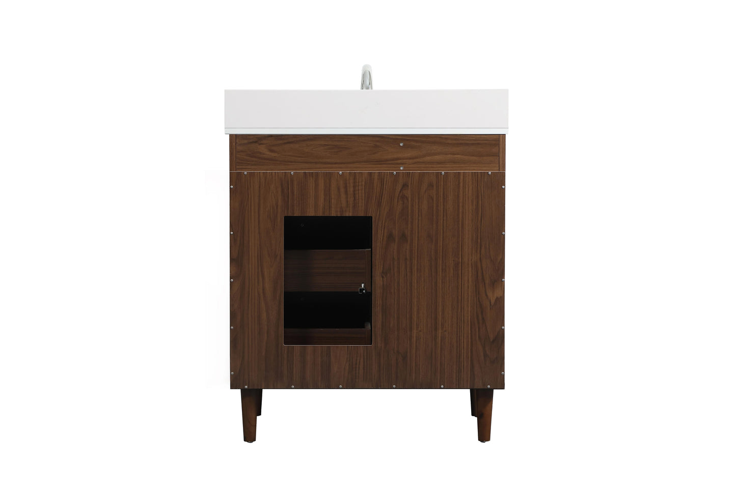 30 inch Bathroom Vanity in Walnut with backsplash