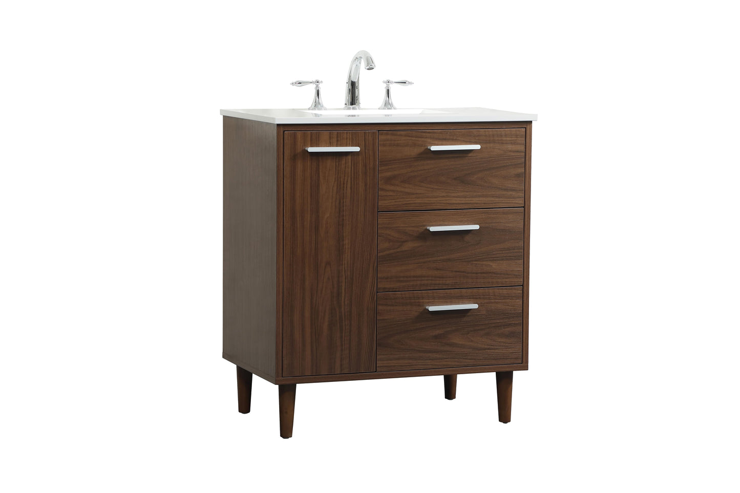 30 inch Bathroom Vanity in Walnut