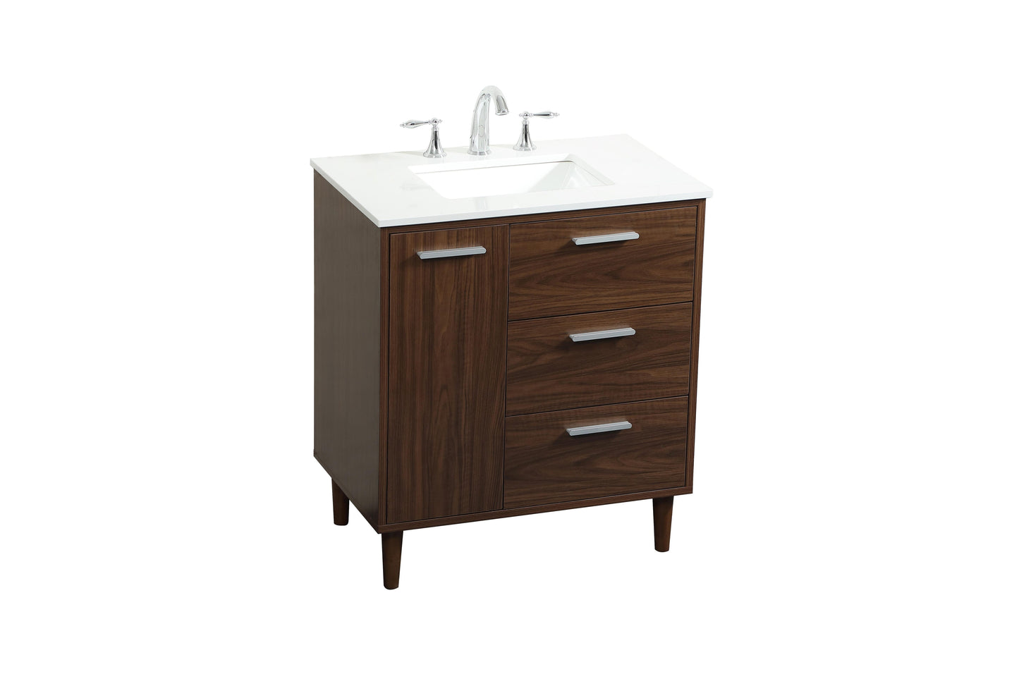 30 inch Bathroom Vanity in Walnut