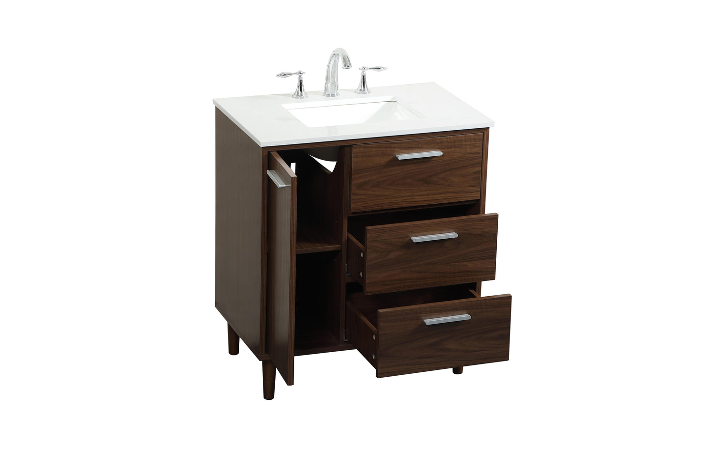 30 inch Bathroom Vanity in Walnut