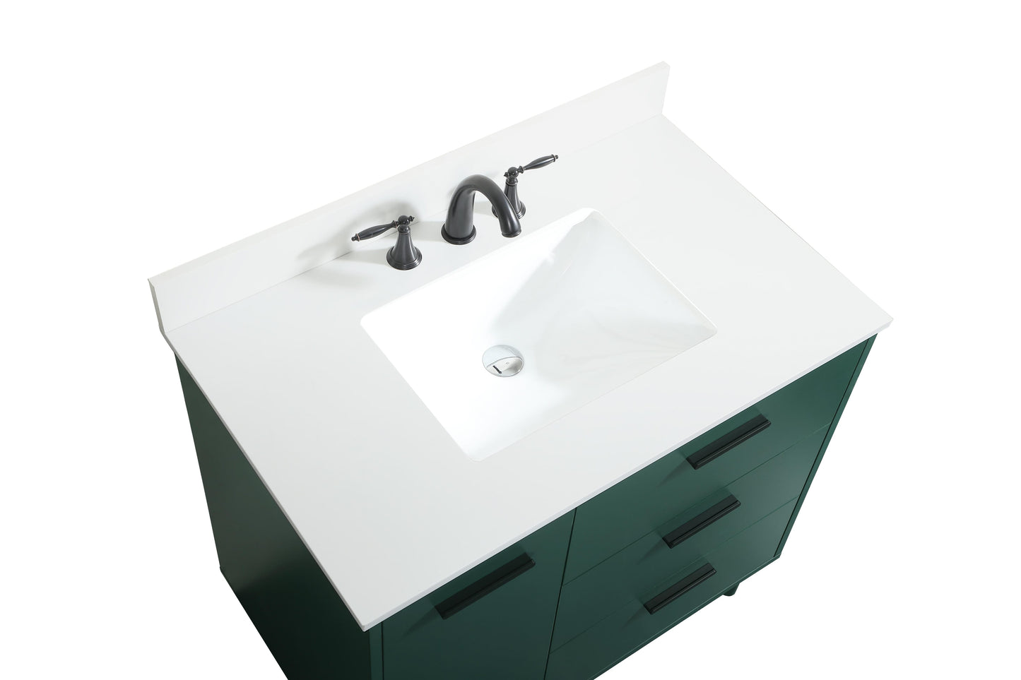 36 inch Bathroom Vanity in Green with backsplash