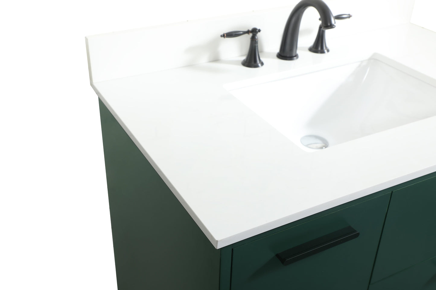 36 inch Bathroom Vanity in Green with backsplash