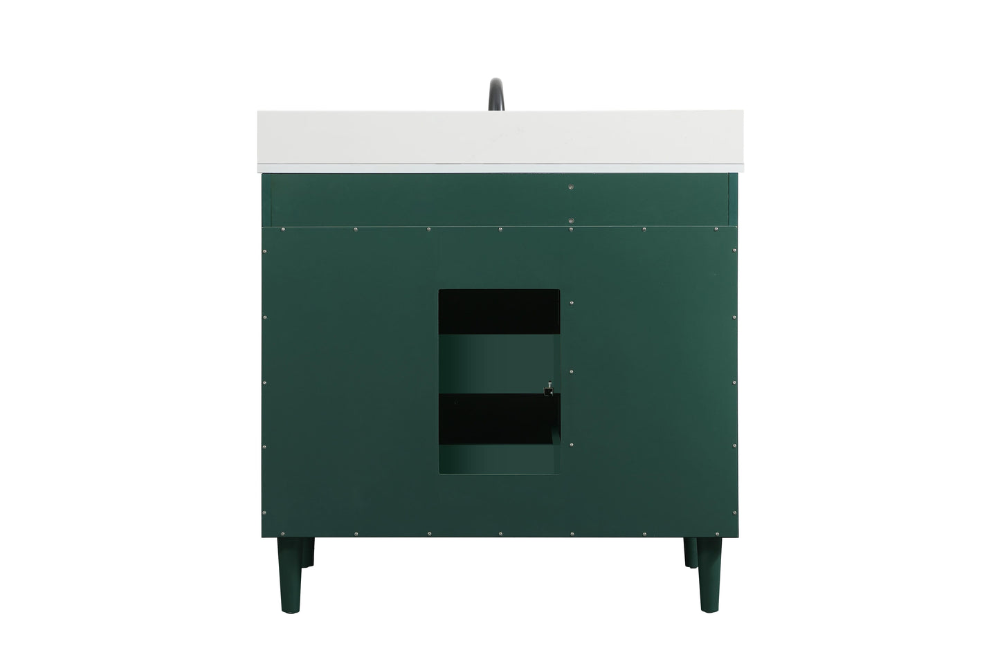 36 inch Bathroom Vanity in Green with backsplash