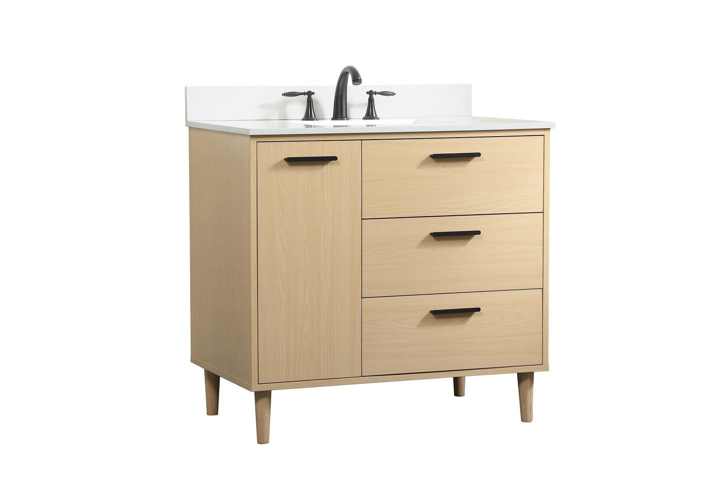 36 inch Bathroom Vanity in Maple with backsplash