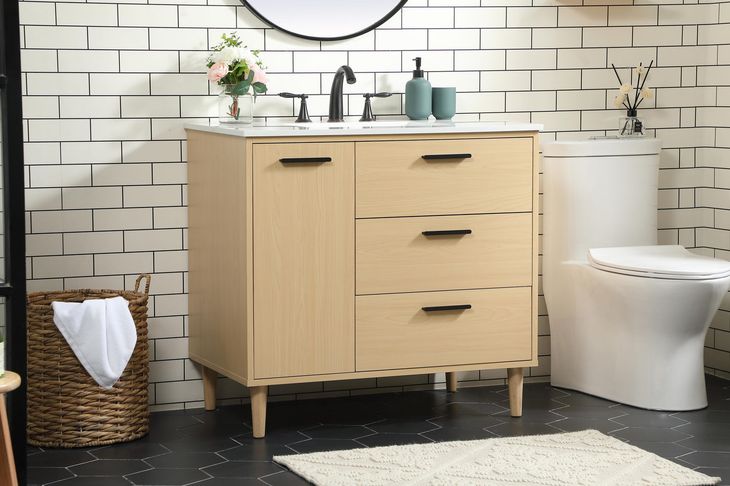 36 inch Bathroom Vanity in Maple