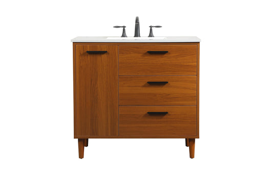 36 inch Bathroom Vanity in Teak