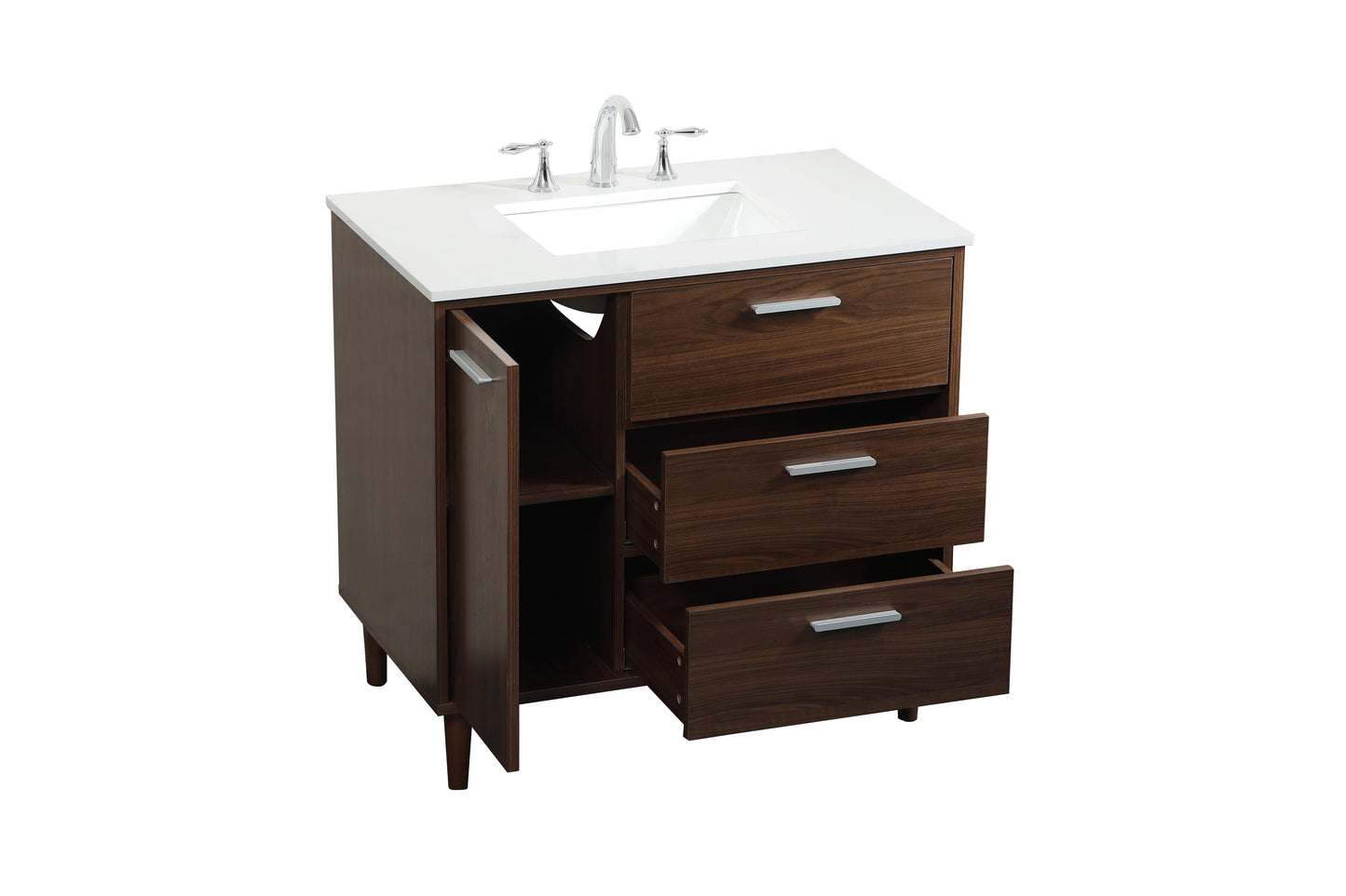 36 inch Bathroom Vanity in Walnut