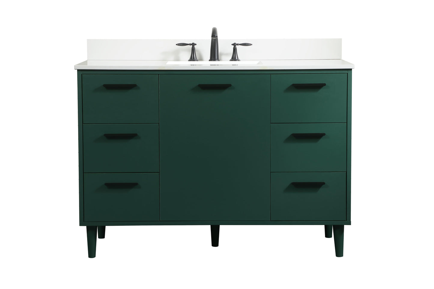 48 inch Bathroom Vanity in Green with backsplash