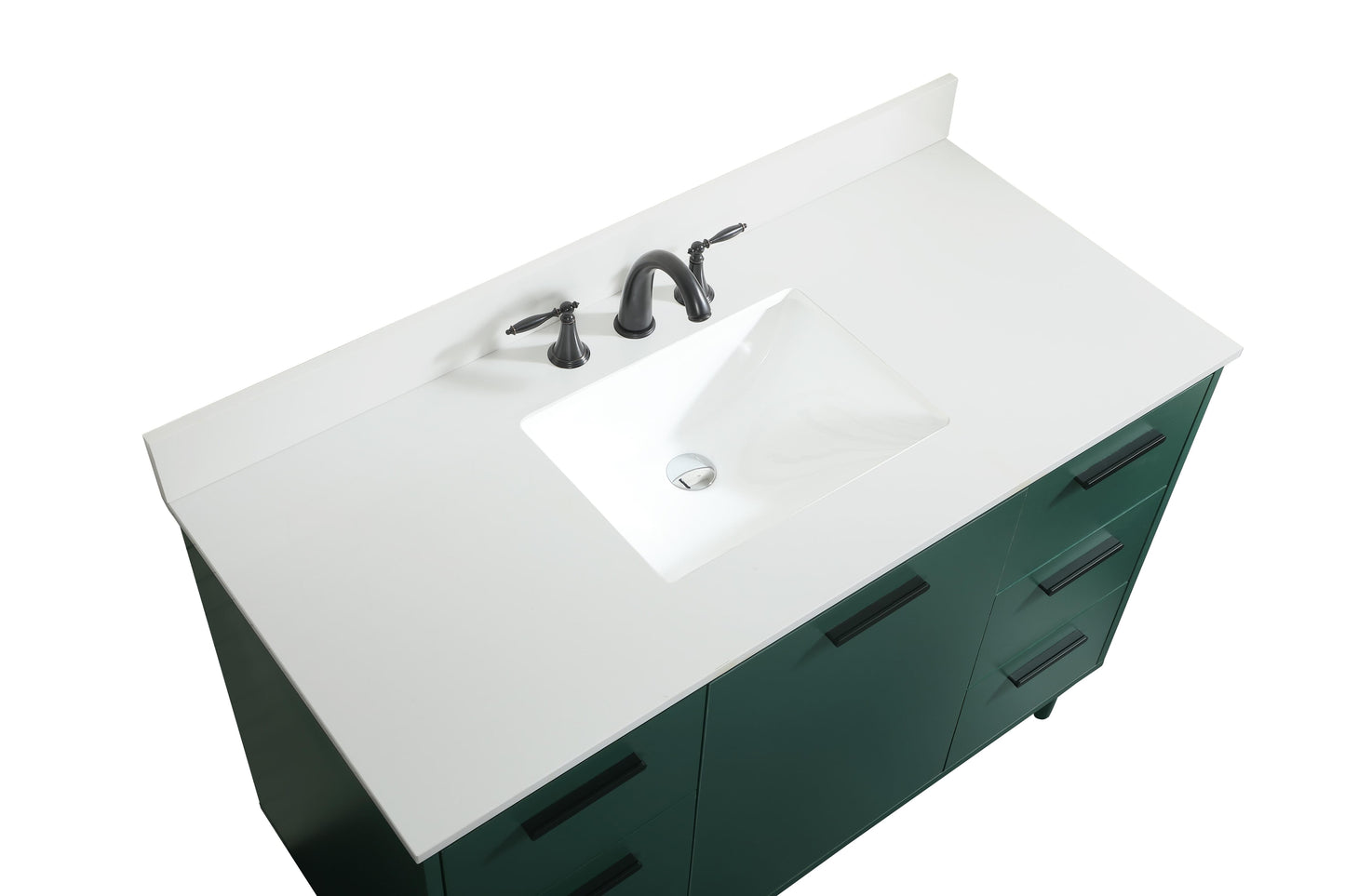 48 inch Bathroom Vanity in Green with backsplash