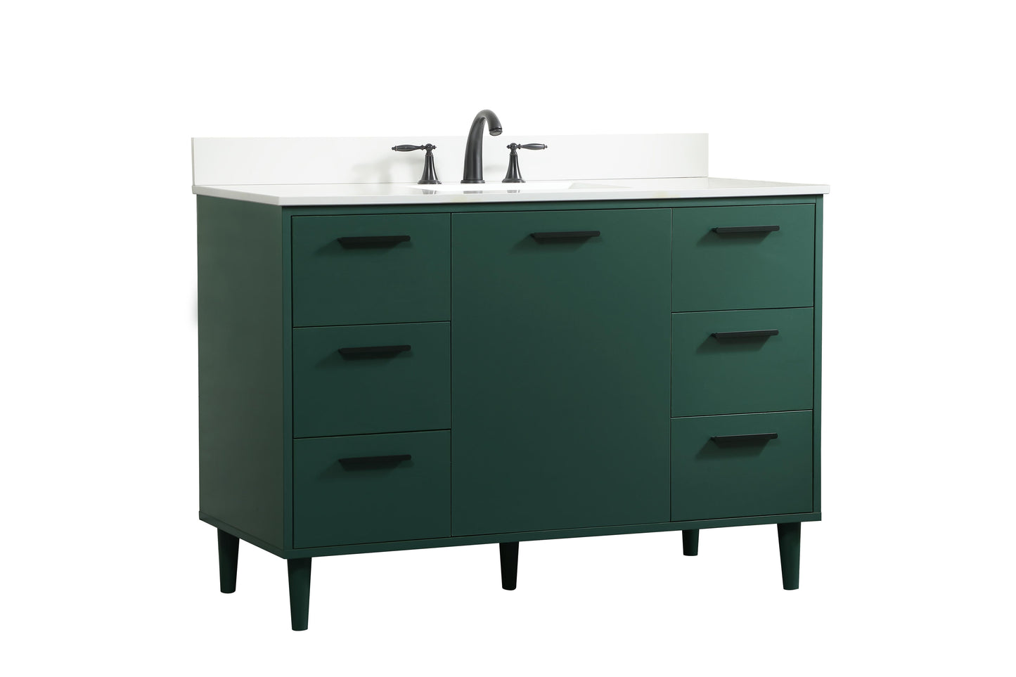 48 inch Bathroom Vanity in Green with backsplash