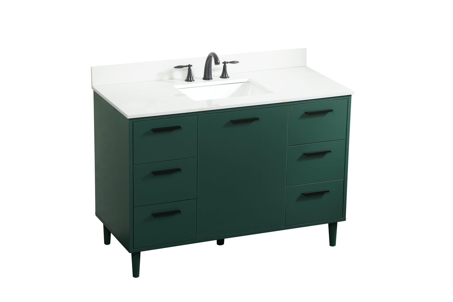 48 inch Bathroom Vanity in Green with backsplash