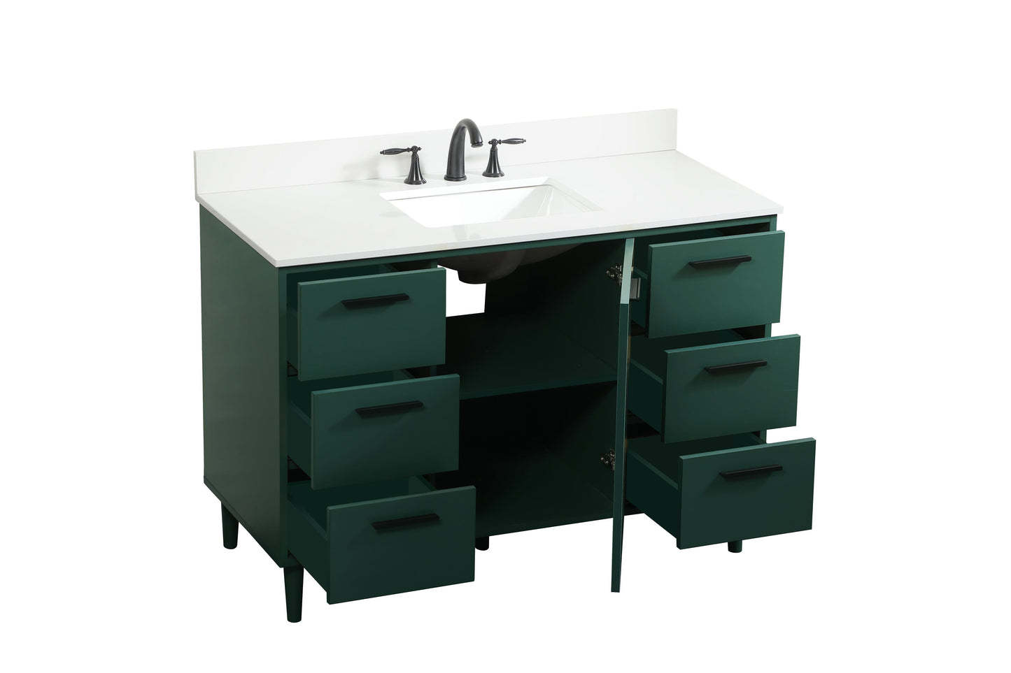 48 inch Bathroom Vanity in Green with backsplash