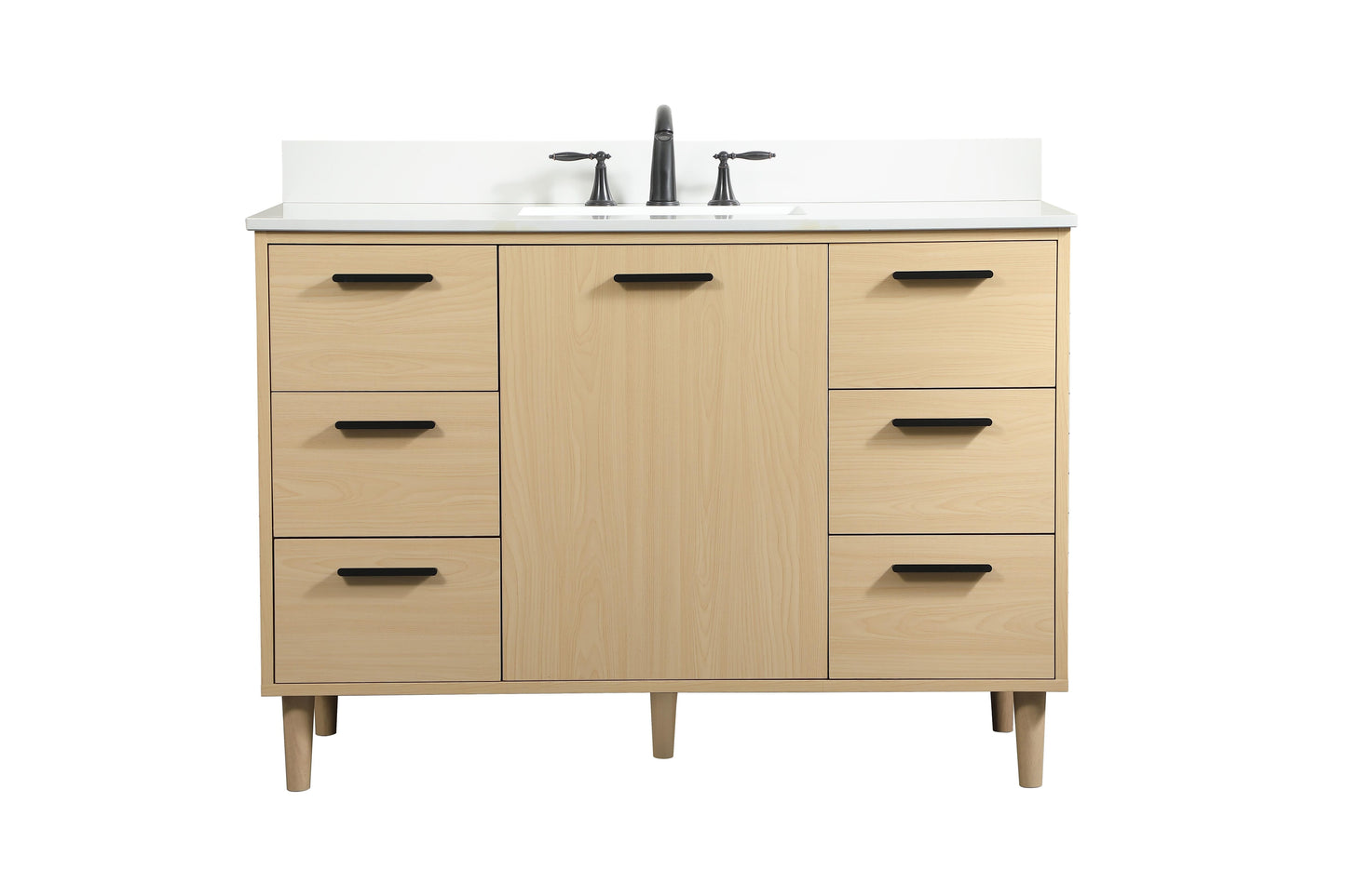 48 inch Bathroom Vanity in Maple with backsplash