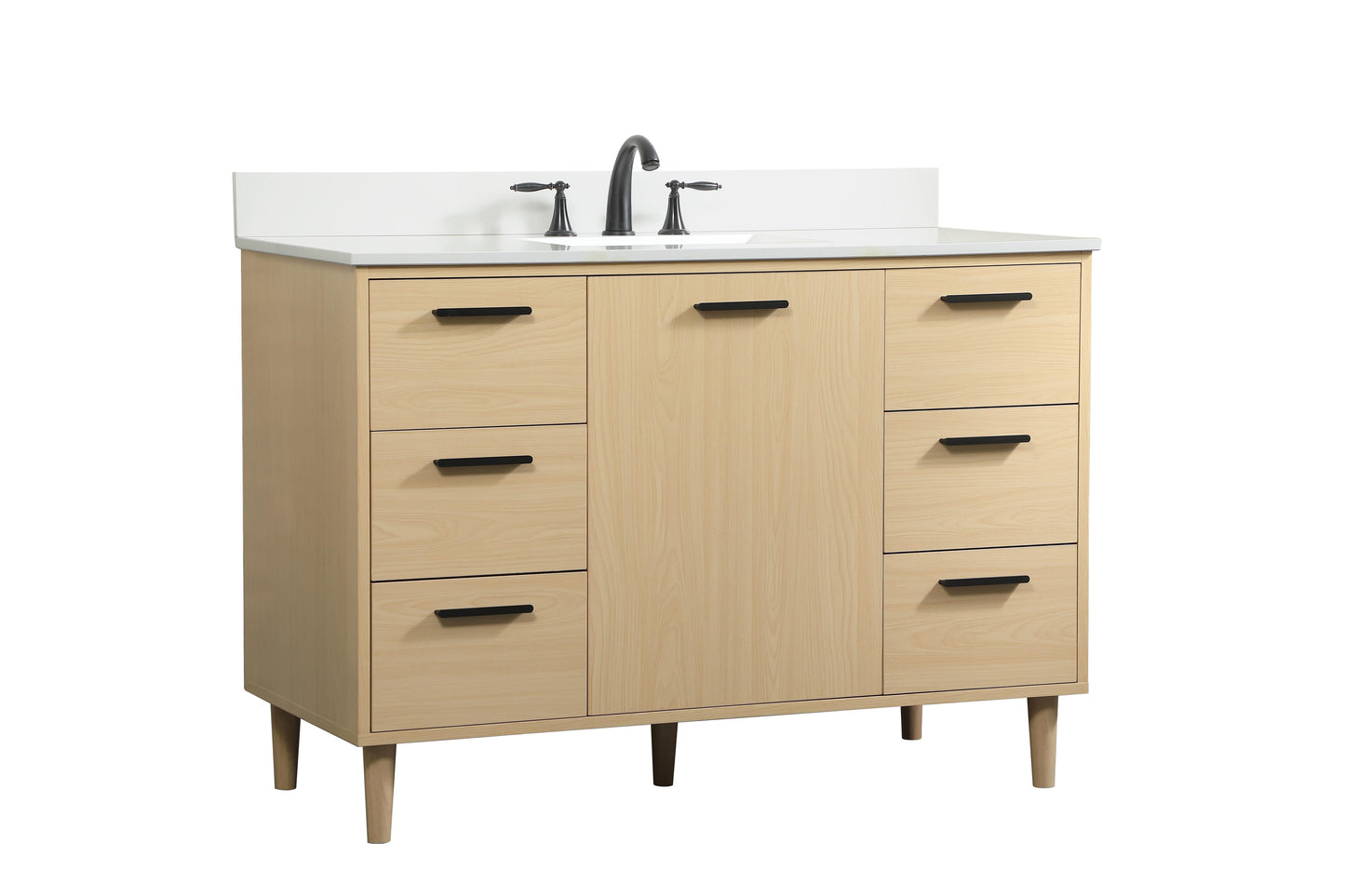 48 inch Bathroom Vanity in Maple with backsplash