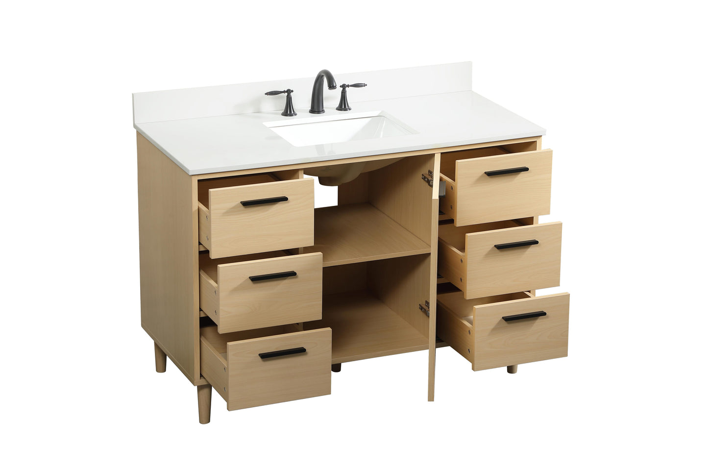 48 inch Bathroom Vanity in Maple with backsplash