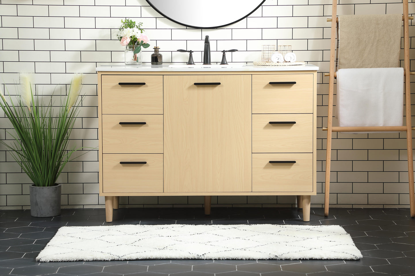 48 inch Bathroom Vanity in Maple