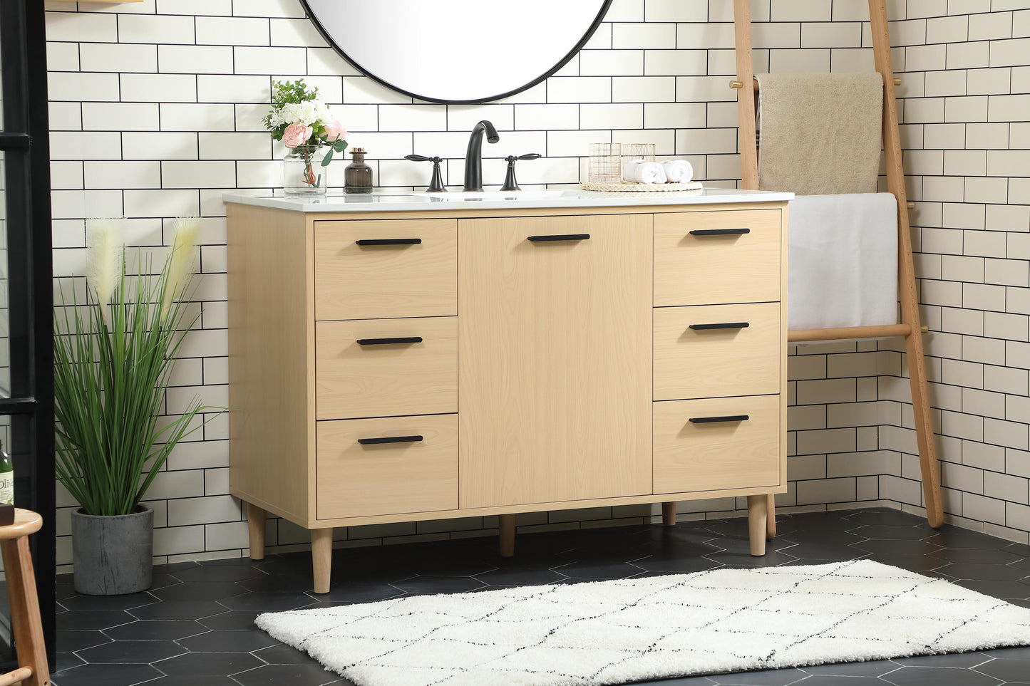 48 inch Bathroom Vanity in Maple