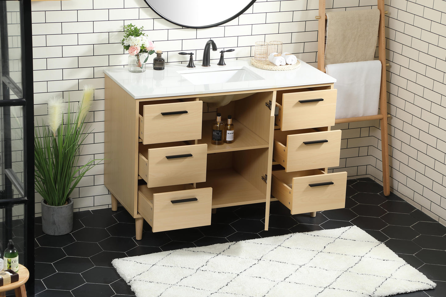 48 inch Bathroom Vanity in Maple