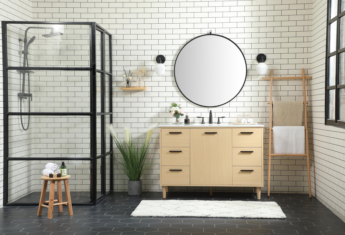 48 inch Bathroom Vanity in Maple