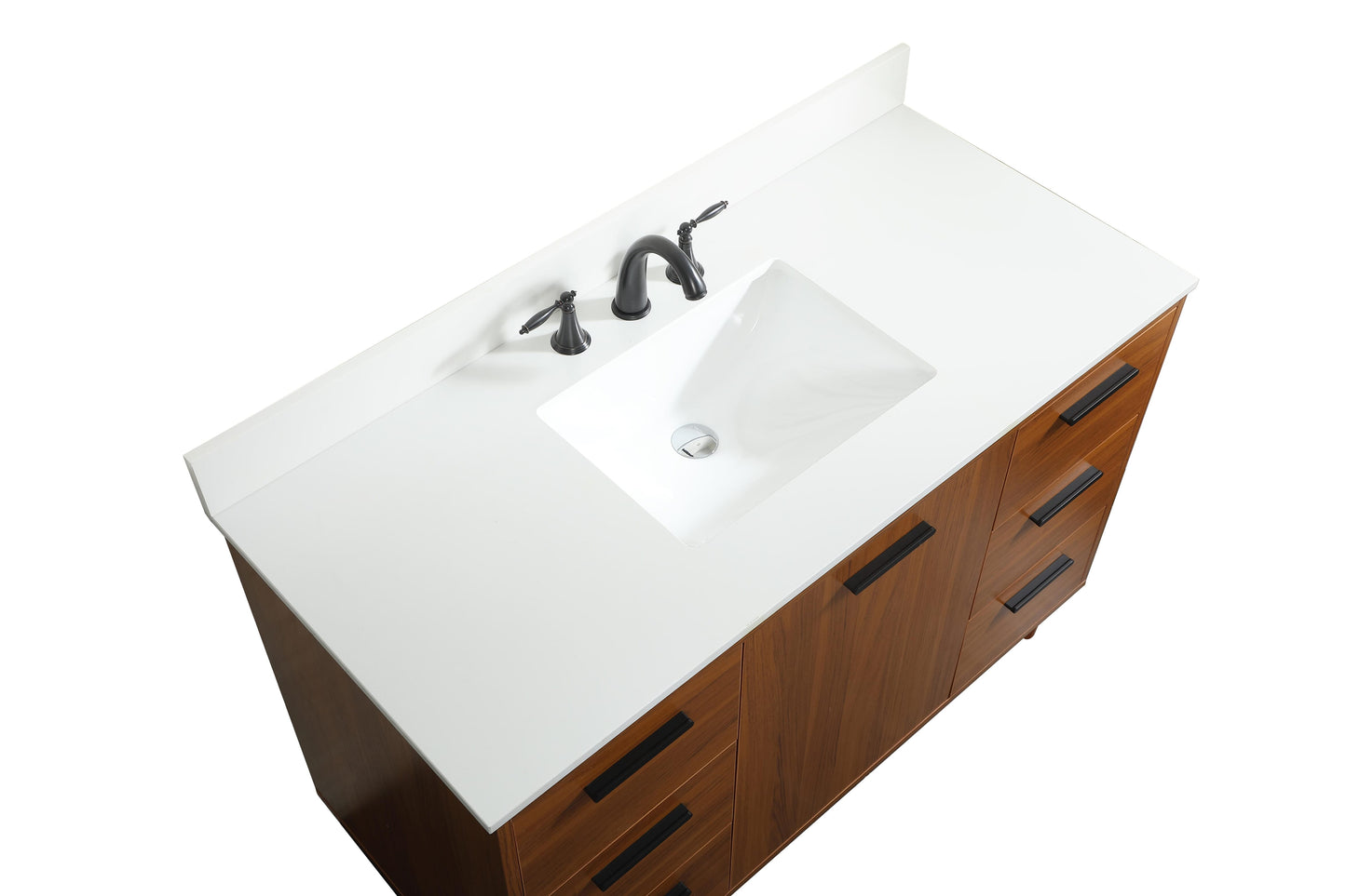 48 inch Bathroom Vanity in Teak with backsplash