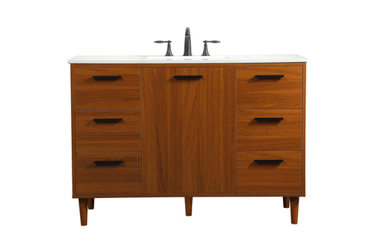 48 inch Bathroom Vanity in Teak