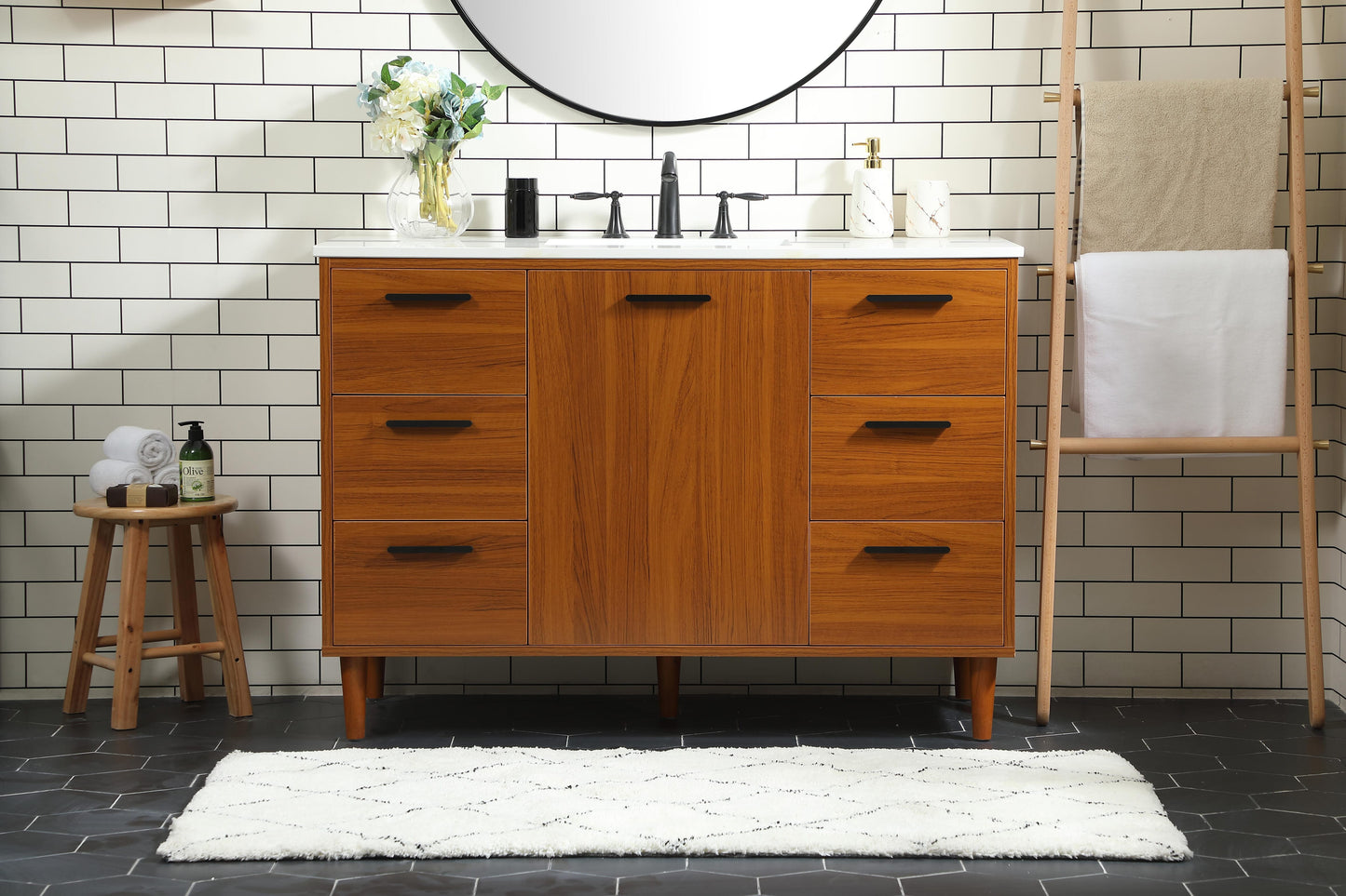 48 inch Bathroom Vanity in Teak