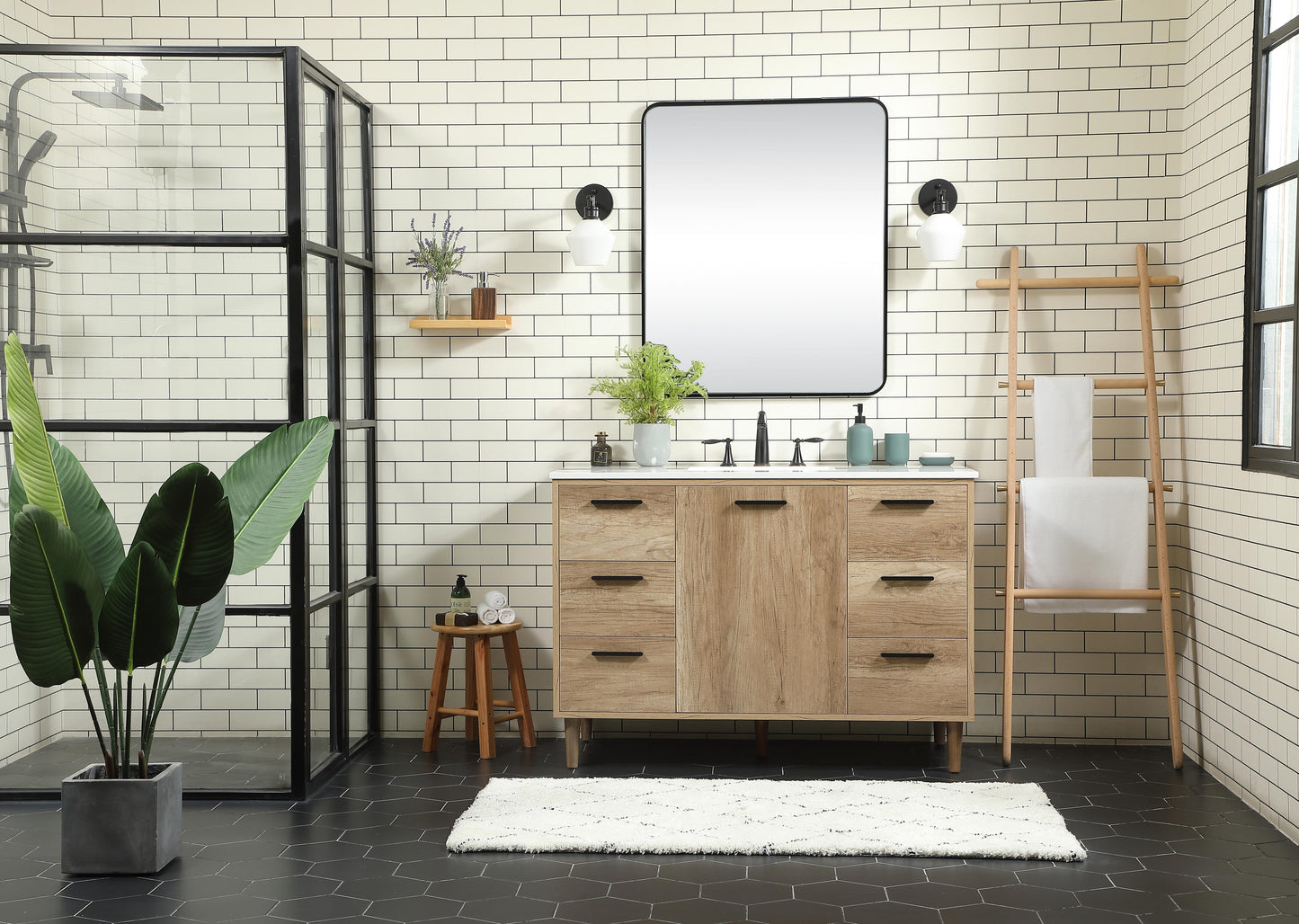 48 inch Single Bathroom Vanity in Natural Oak