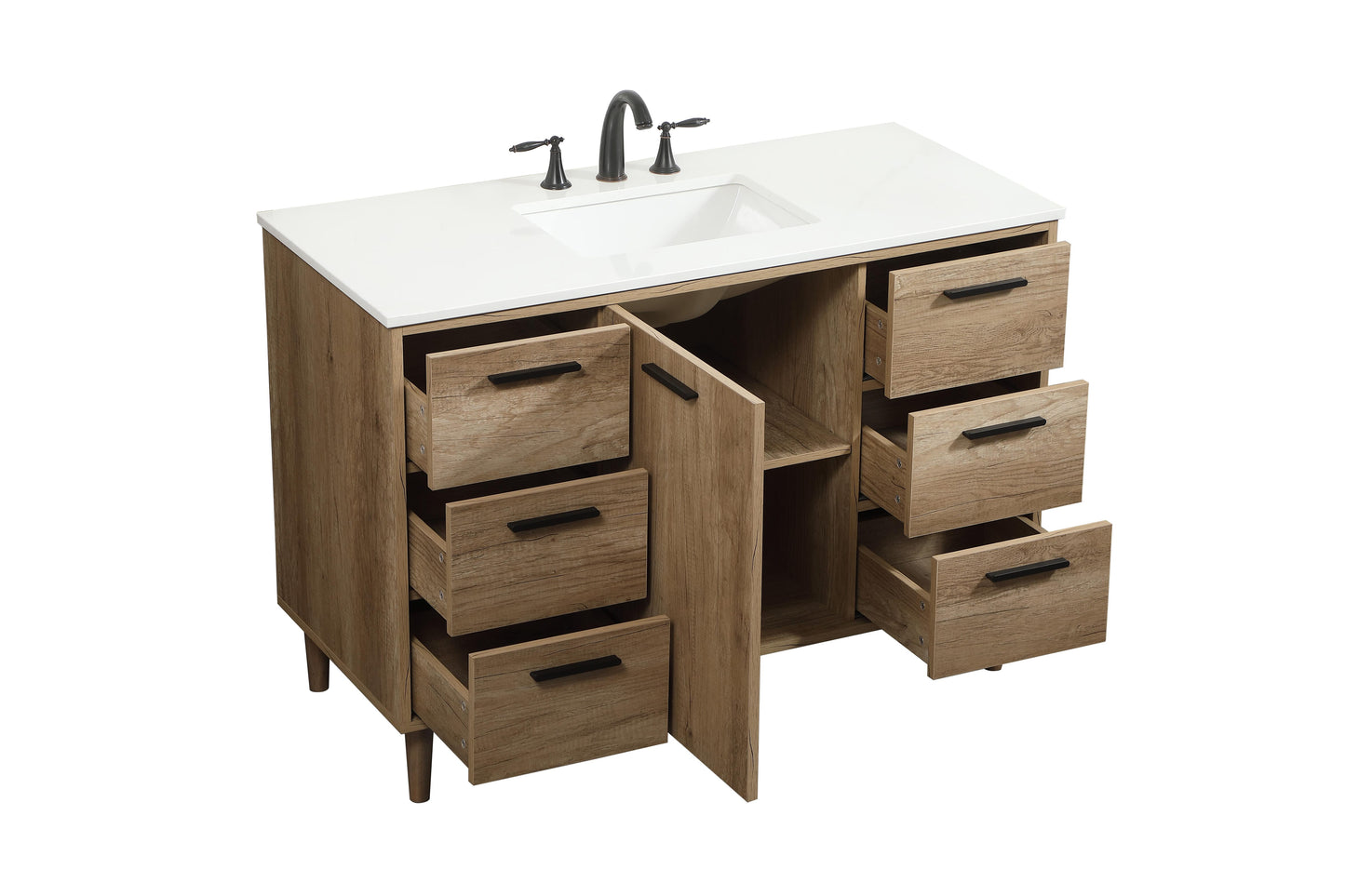 48 inch Single Bathroom Vanity in Natural Oak