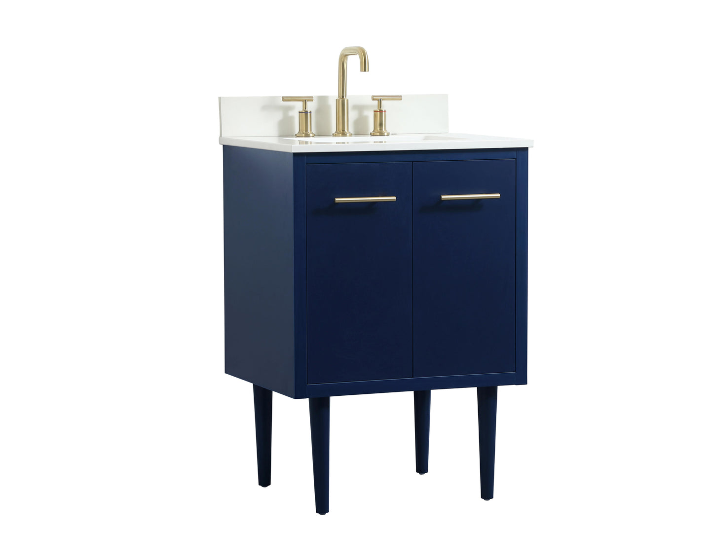 24 inch Single Bathroom Vanity in Blue with backsplash - BC4102434BL-BS