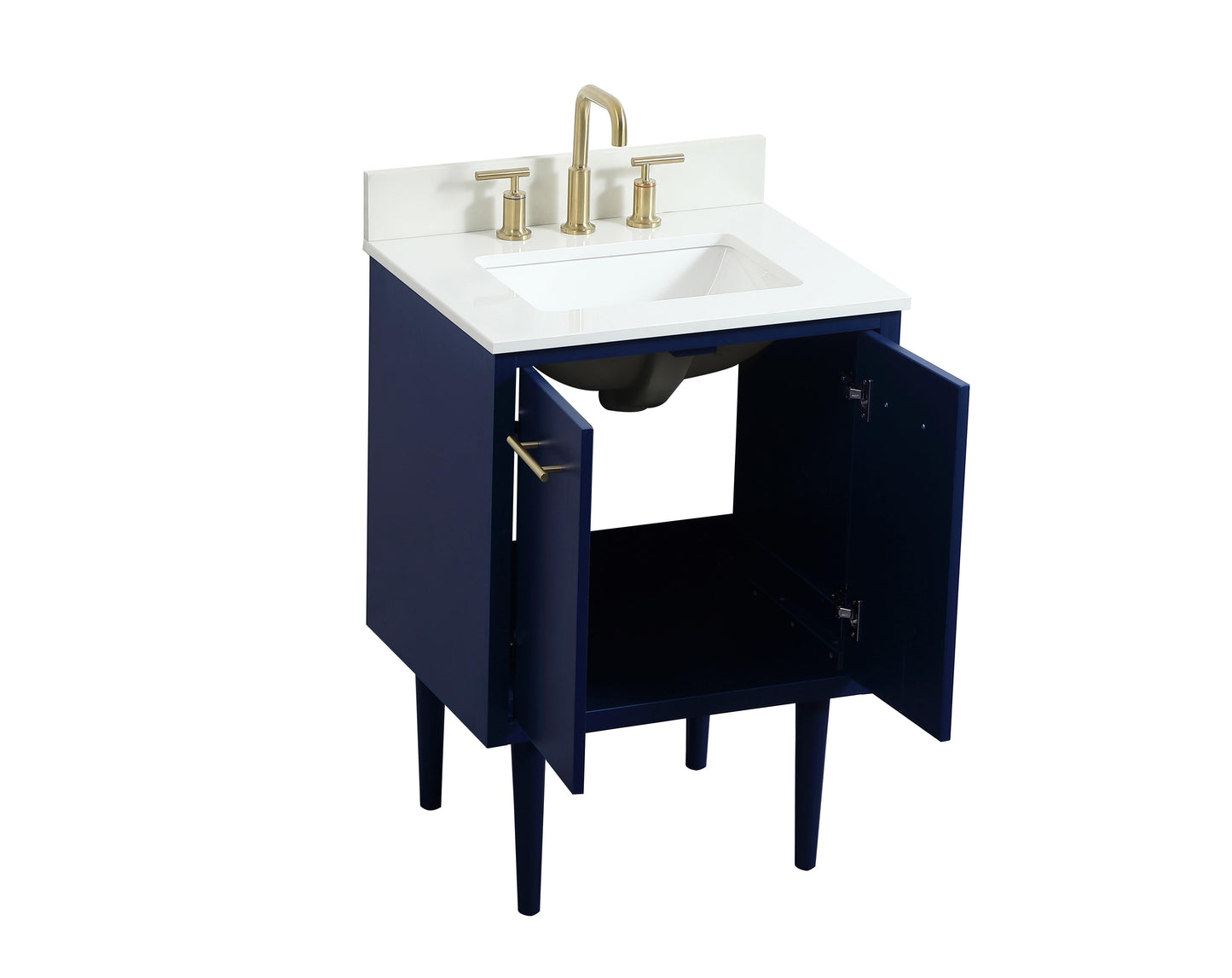 24 inch Single Bathroom Vanity in Blue with backsplash - BC4102434BL-BS