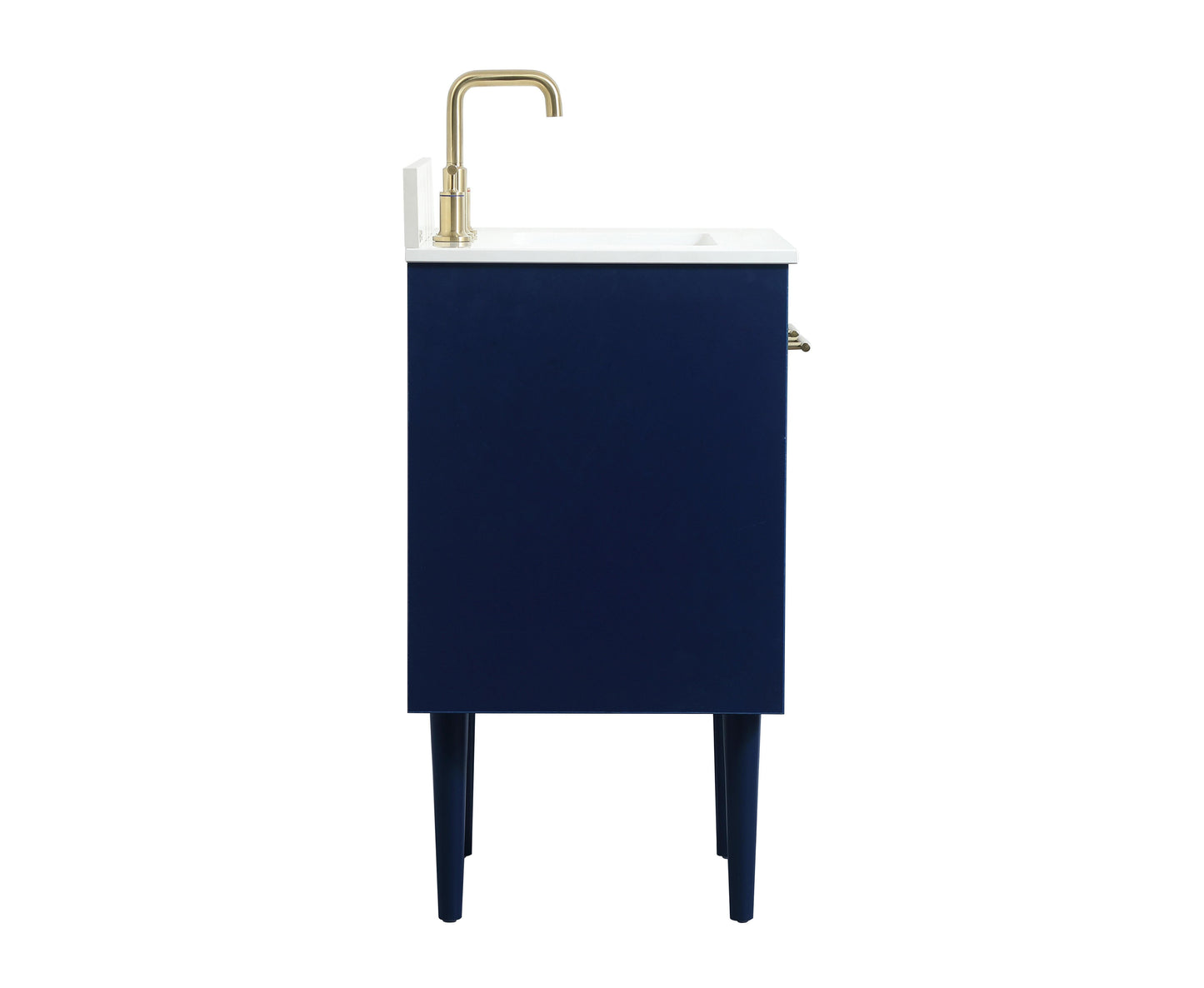 24 inch Single Bathroom Vanity in Blue with backsplash - BC4102434BL-BS