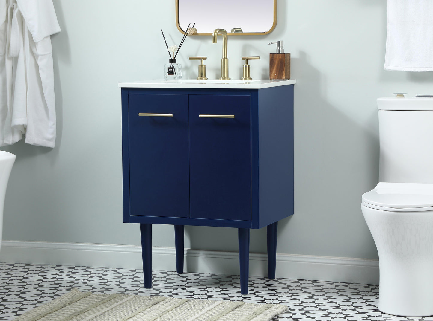 24 inch Single Bathroom Vanity in Blue - BC4102434BL