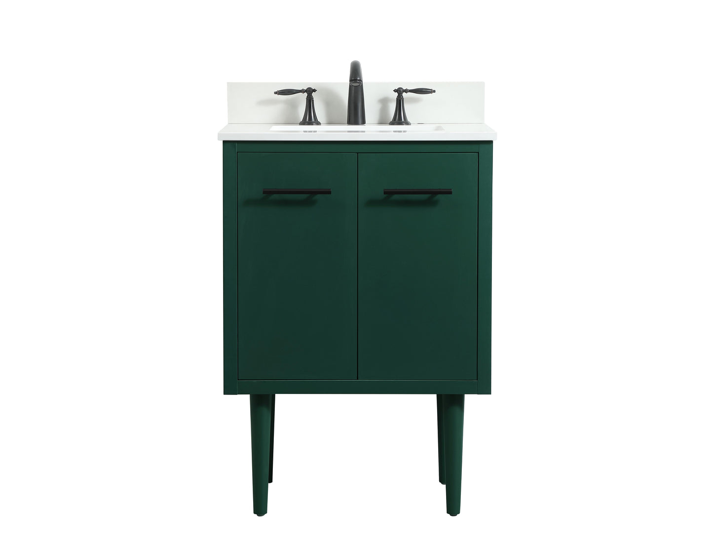 24 inch Single Bathroom Vanity in Green with backsplash - BC4102434GN-BS