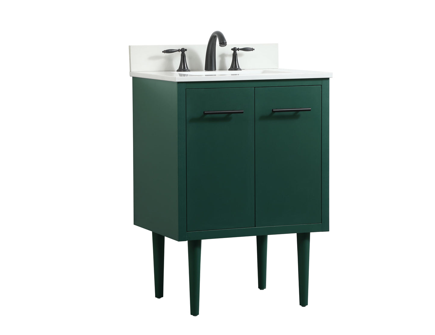 24 inch Single Bathroom Vanity in Green with backsplash - BC4102434GN-BS