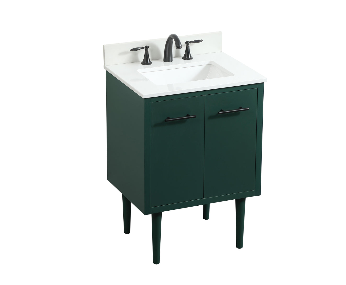 24 inch Single Bathroom Vanity in Green with backsplash - BC4102434GN-BS