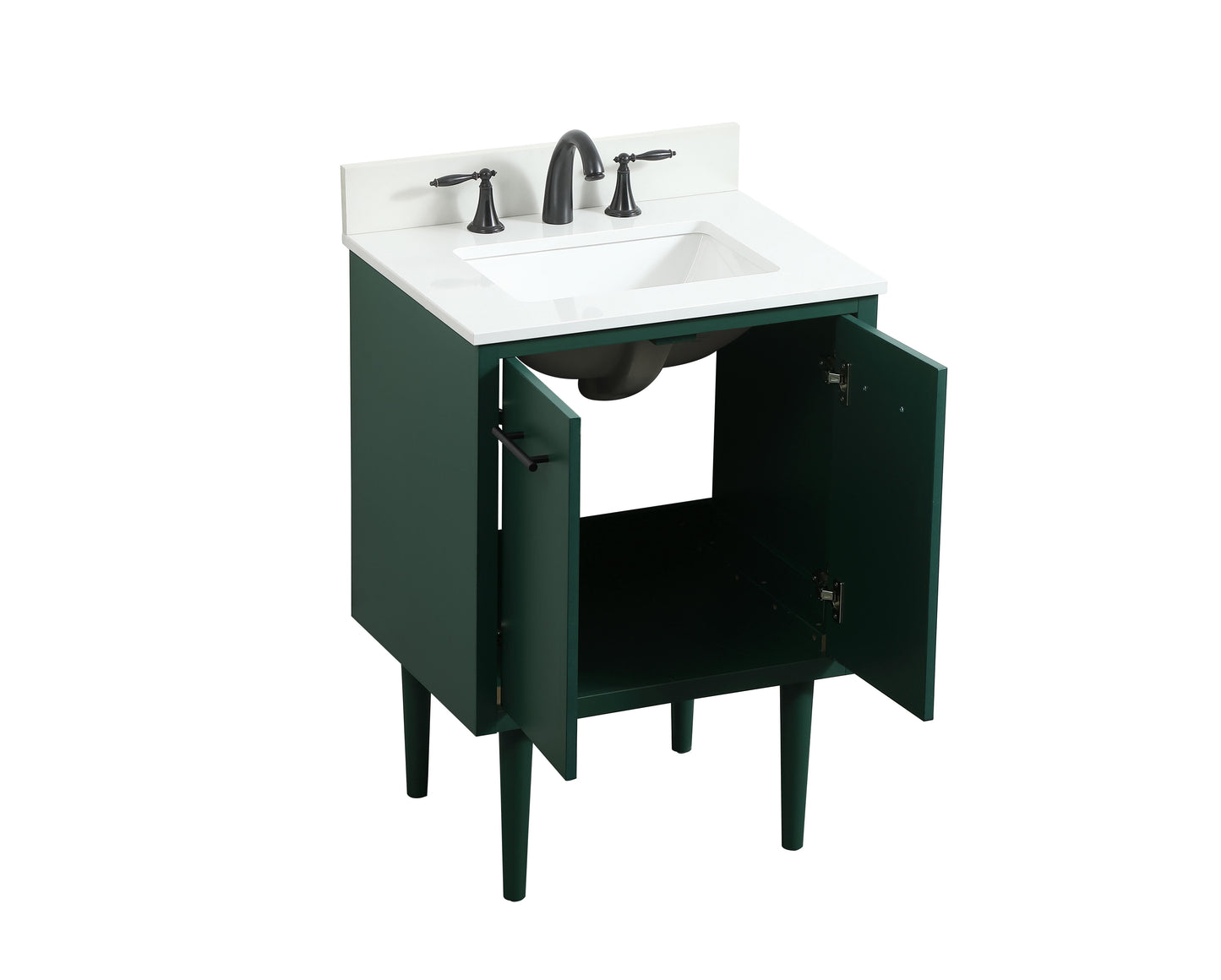 24 inch Single Bathroom Vanity in Green with backsplash - BC4102434GN-BS