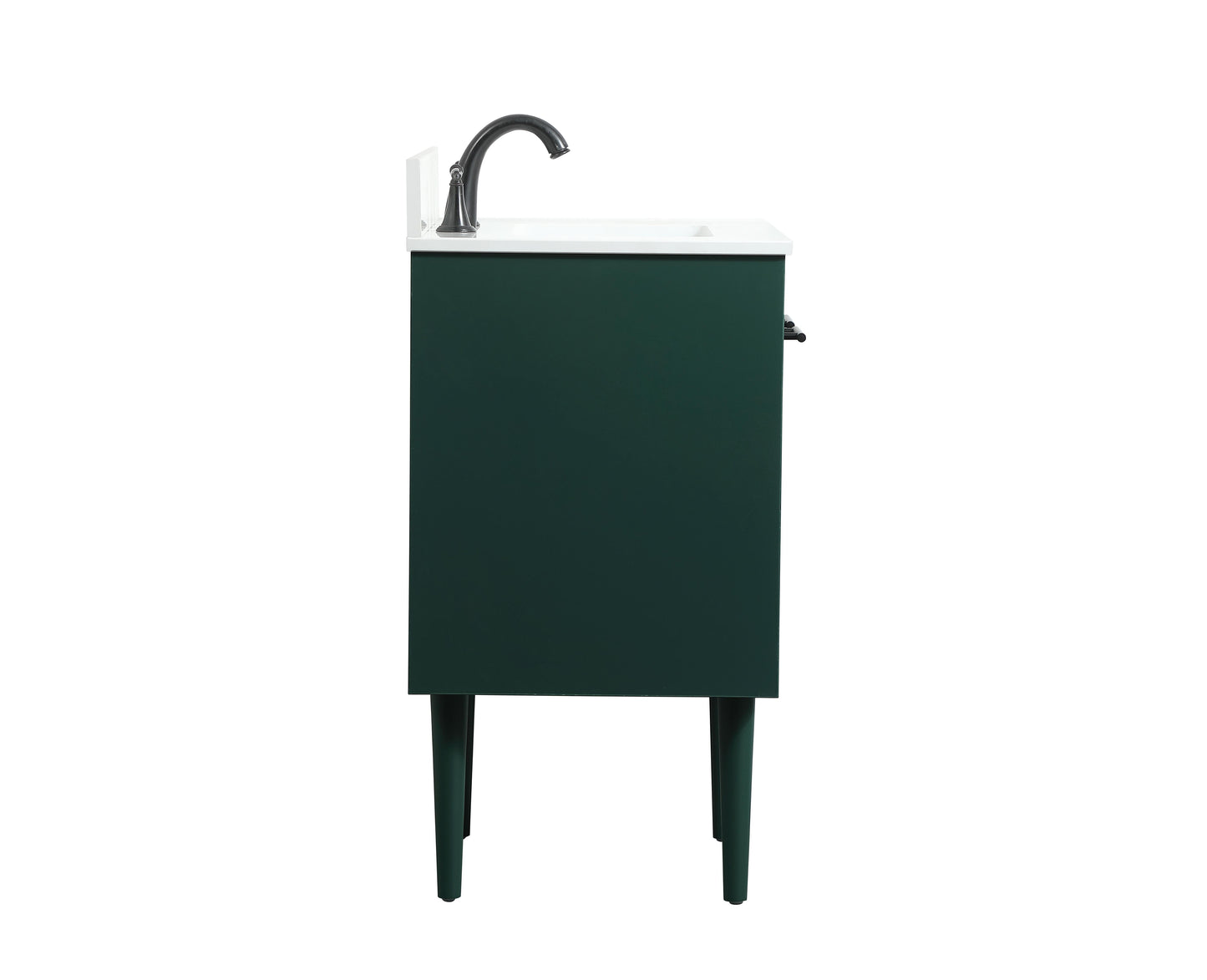 24 inch Single Bathroom Vanity in Green with backsplash - BC4102434GN-BS