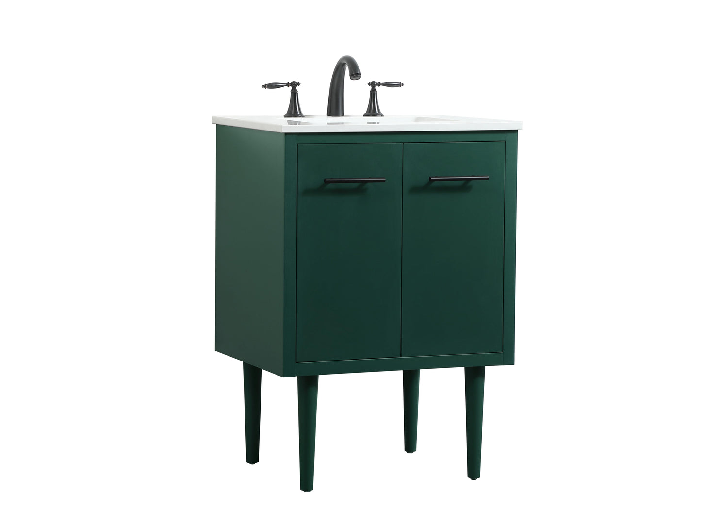 24 inch Single Bathroom Vanity in Green - BC4102434GN