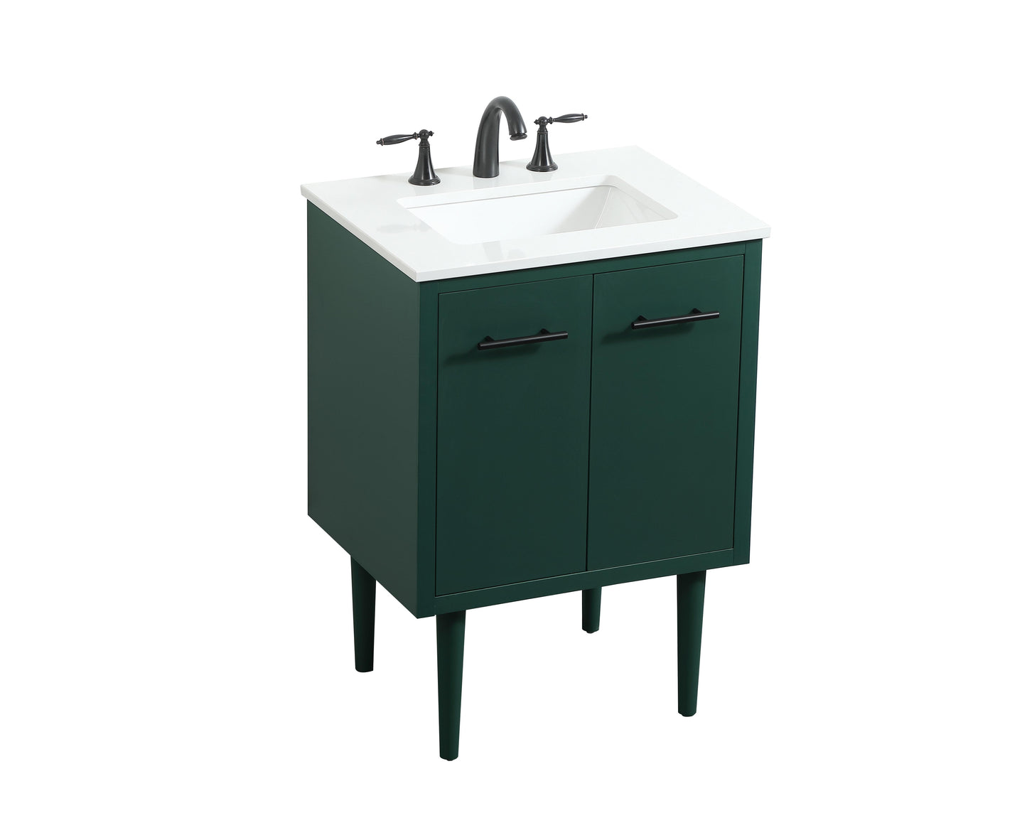 24 inch Single Bathroom Vanity in Green - BC4102434GN