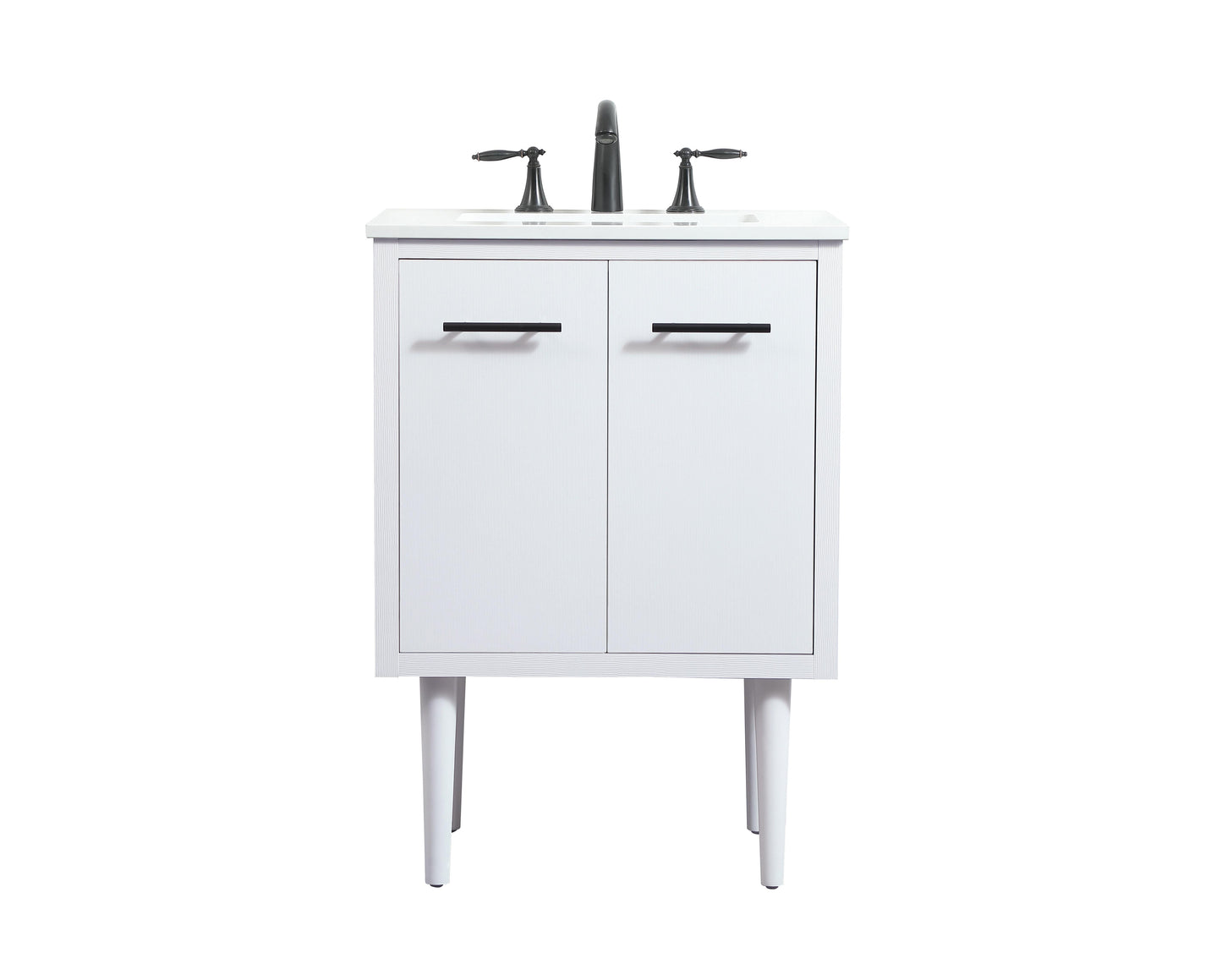 24 inch Single Bathroom Vanity in White - BC4102434WH