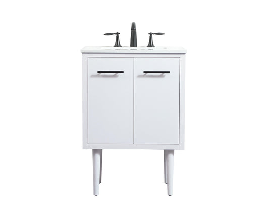 24 inch Single Bathroom Vanity in White - BC4102434WH