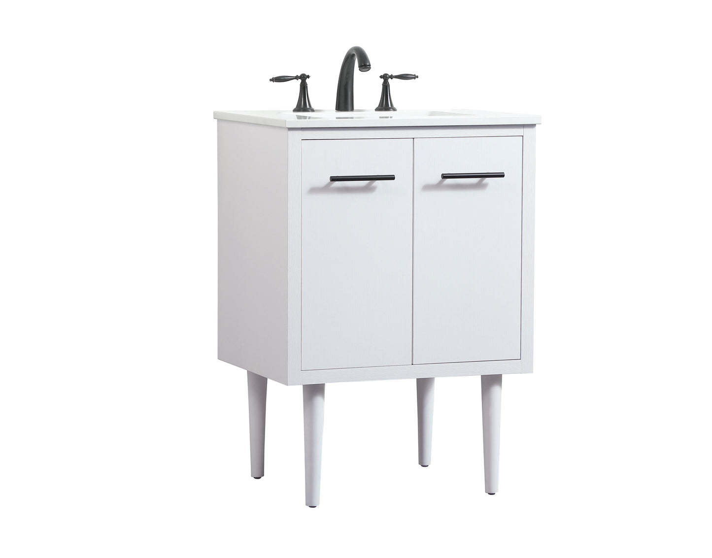 24 inch Single Bathroom Vanity in White - BC4102434WH