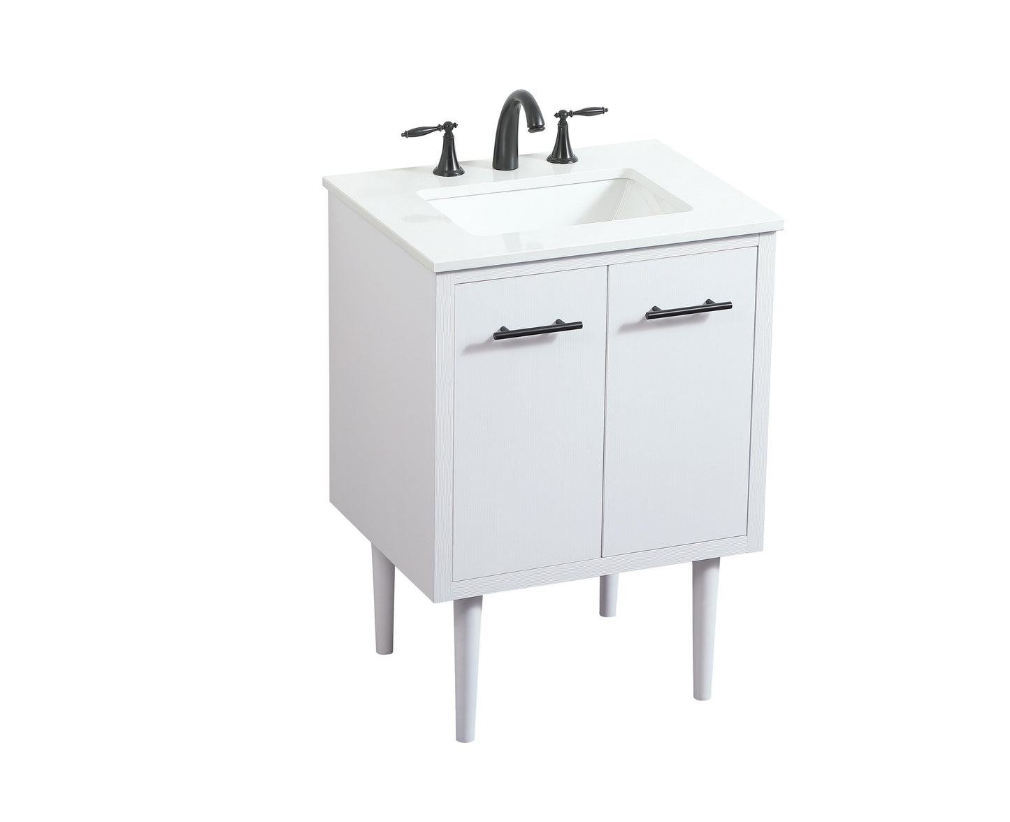 24 inch Single Bathroom Vanity in White - BC4102434WH