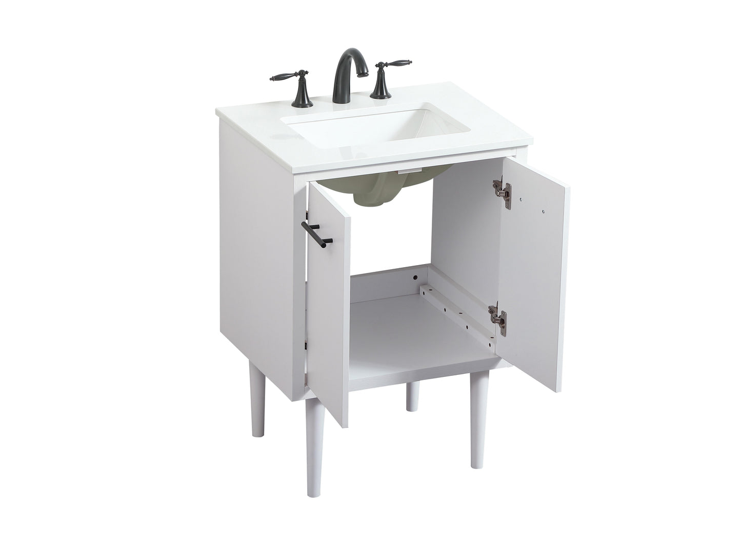 24 inch Single Bathroom Vanity in White - BC4102434WH