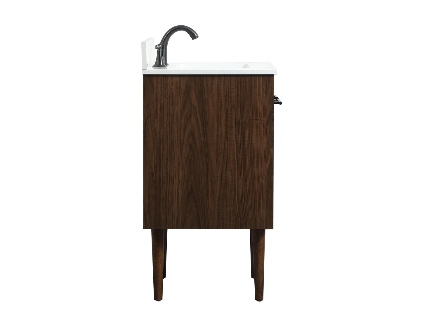 24 inch Single Bathroom Vanity in Walnut with backsplash - BC4102434WT-BS